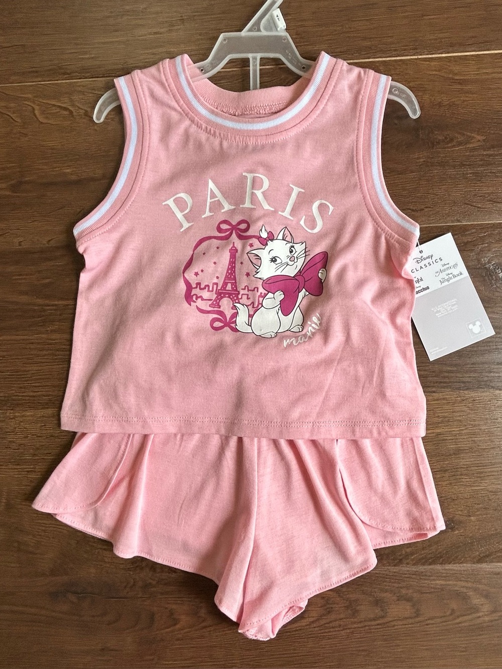 Disney Classics The Aristocats Marie Two Piece Top and Shorts Set 4T Pink Paris